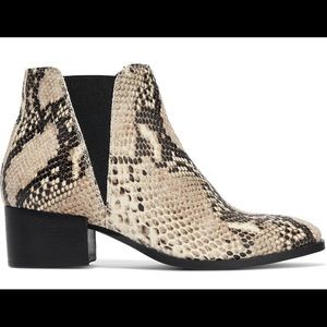 Snakeskin booties NWOT